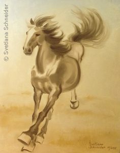 Nr.173 "Galoppierendes Pferd" (Etüde nach Xu Beihong), Ölgemälde