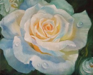 Nr.215 "Weiße Rose", Ölgemälde