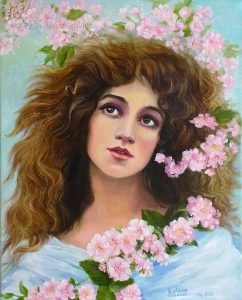 Freya (Schöne Göttin der Fruchtbarkeit und reine Liebe), Öl auf Leinwand, 40 x 50 cm, 2020